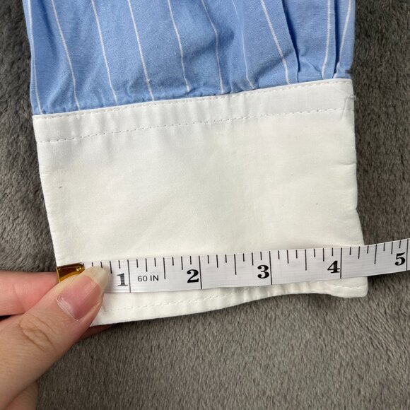 ZARA Striped Poplin Shirt Shorts Set Women’s XS Blue Two-Piece Cropped Y2K Chic - Picture 7 of 14